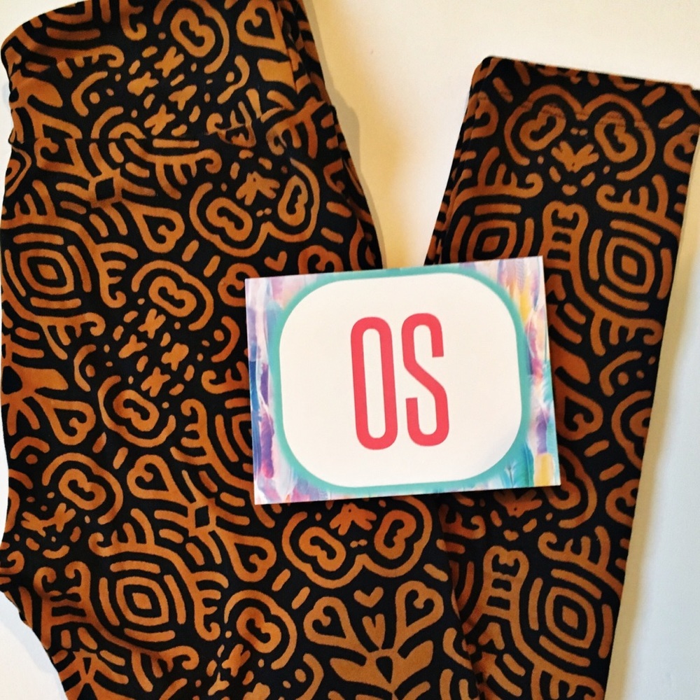 New OS LuLaRoe Leggings ~ black background ~